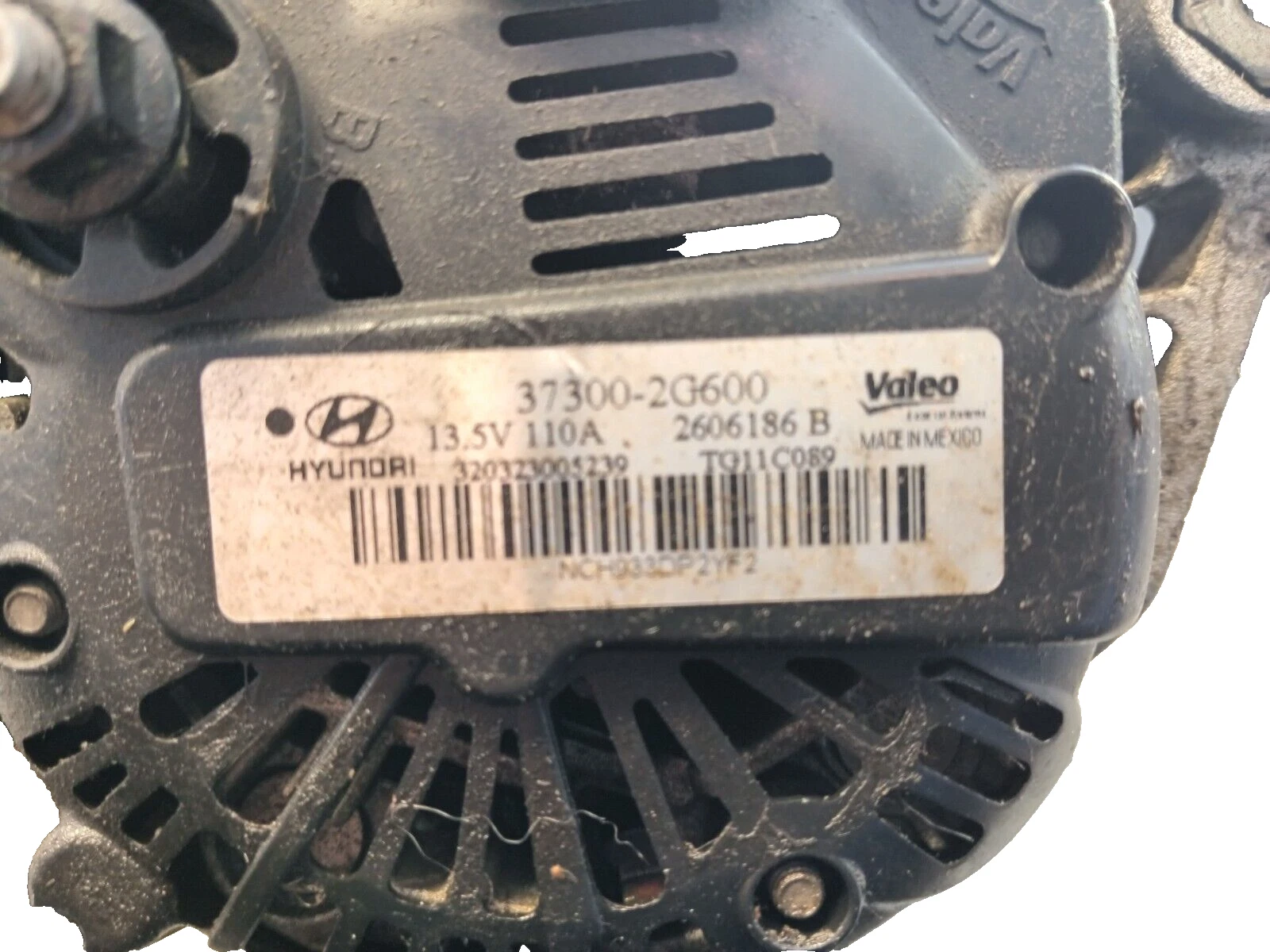 2012 HYUNDAI SANTA FE 4 CYL 2.4 ALTERNATOR OEM VALEO - Image 6